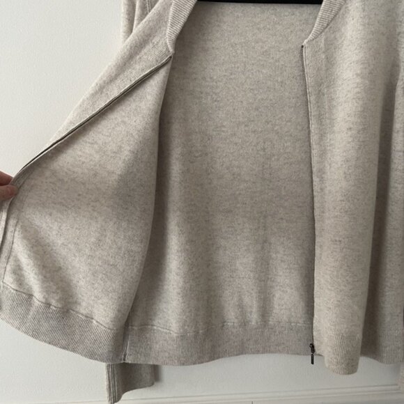 Frontgate 100% Mongolian Cashmere Bomber Lounge Set Size L/XL Ivory Quiet Luxury - Picture 8 of 16